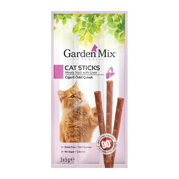 Gardenmix Ciğerli Kedi Ödül Çubuğu 3x5 Gram - 1