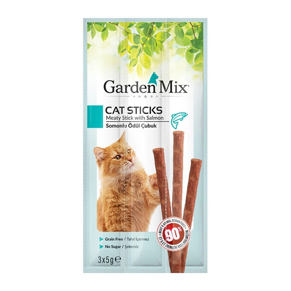 Gardenmix Somonlu Kedi Ödül Çubuğu 3x5 Gram - 1
