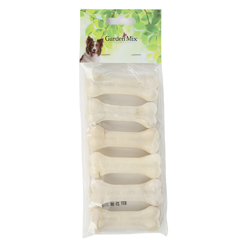 Gardenmix Sütlü Deri Kemik Köpek Ödül Maması 8 cm 20-25 g (6'lı) - 1