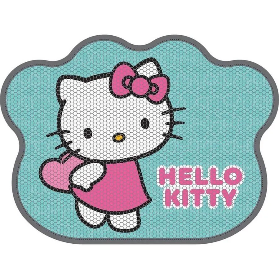 Hello Kitty Patili Kedi Paspası Turkuaz - 1