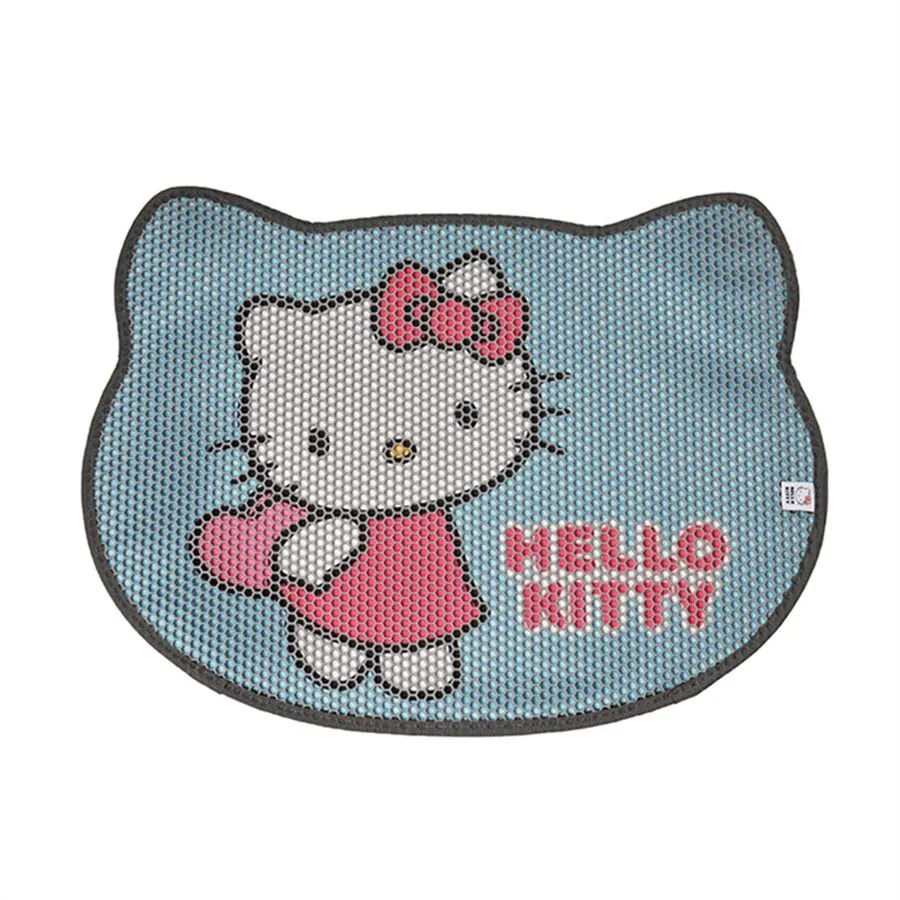 Hello Kitty  Kedi Şekilli Çift Katmanlı Kedi Kumu Paspası Turkuaz - 1