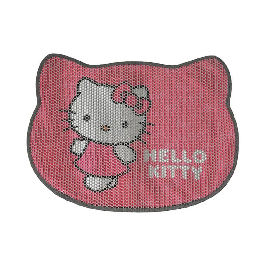 Hello Kitty Çift Katmanlı Kedi Şekilli Kedi Kumu Paspası Pembe - 1