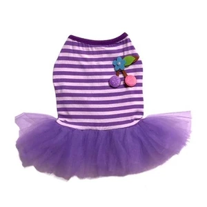 GC-2290 LİLA ÇİZGİLİ TÜTÜLÜ ELBİSE M