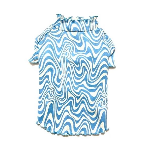 GC-2431 BABYISH MAVİ BATİK KOLSUZ TİŞÖRT S - 1