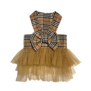 GC-2541 BEJ EKOSE TÜTÜLÜ ELBİSE M