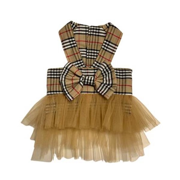 GC-2541 BEJ EKOSE TÜTÜLÜ ELBİSE M - 1