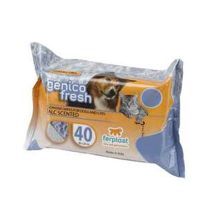 Ferplast Genico Fresh Talk Kokulu Islak Temizlik Mendili – Kedi ve Köpekler İçin, 40 Adet
