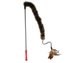 Gigwi  Feather Kahve Rengi Tüylü Kuyruklu Kedi Oltası 60 Cm - 2