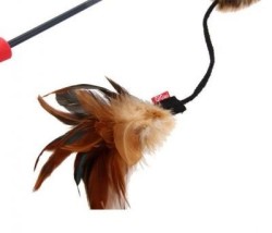 Gigwi  Feather Kahve Rengi Tüylü Kuyruklu Kedi Oltası 60 Cm - 3