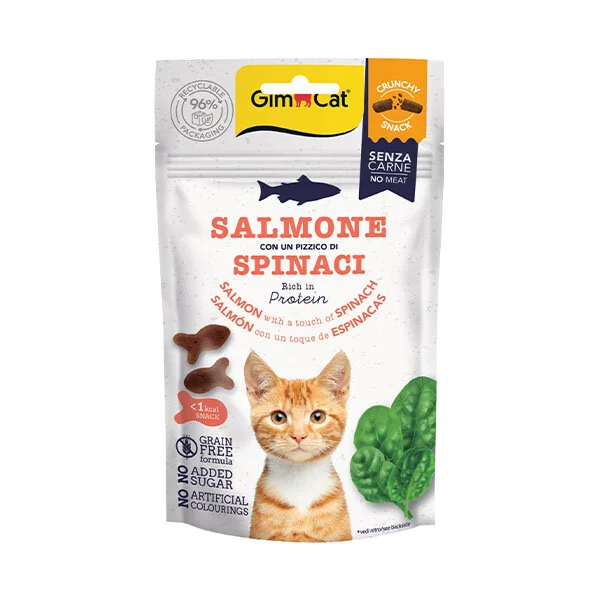 GimCat Crunchy Snack Somon & Ispanaklı Kedi Ödül Maması 50 g - 1