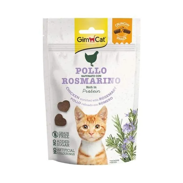 Gimcat Crunchy Snacks Tavuk ve Biberiyeli Tahılsız Kedi Ödülü 50 gr - 1
