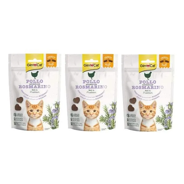 Gimcat Crunchy Snacks Tavuk ve Biberiyeli Tahılsız Kedi Ödülü 50 gr - 4