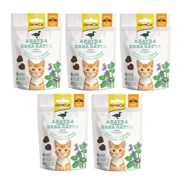 Gimcat Crunchy Snacks Ördek ve Kedi Otlu Tahılsız Kedi Ödülü 50 gr - 4