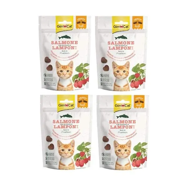 Gimcat Crunchy Snacks Somon ve Ahududulu Tahılsız Kedi Ödülü 50 gr - 5