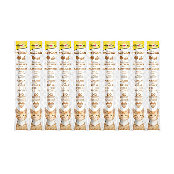 GimCat Sticks Hindi ve Tavşan Etli Kedi Ödül Çubuğu 50 g (10'lu) - 1