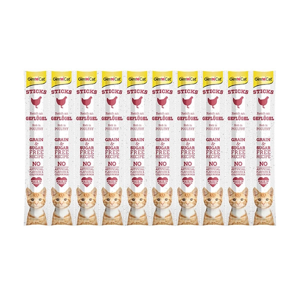 Gimcat Kümes Hayvan Etli Kedi Ödül Çubuğu 10'Lu 50 Gram - 1