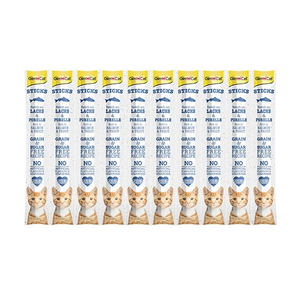 GimCat Sticks Somon ve Alabalıklı Kedi Ödül Çubuğu 50 g (10'lu) - 1