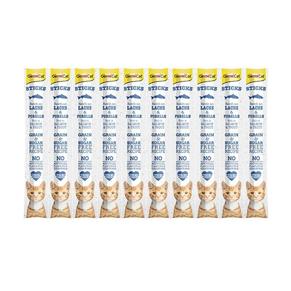 Gimcat Somon Ve Alabalıklı Kedi Ödül Çubuğu 10'Lu 50 Gram - 1