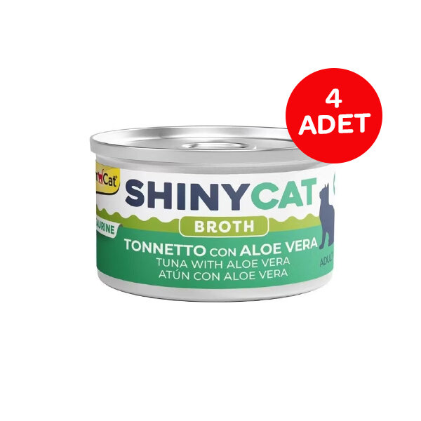 GimCat ShinyCat Broth Ton Balığı ve Aloe Vera Soslu Kedi Yaş Maması 70 g (4'lü Paket) - 1