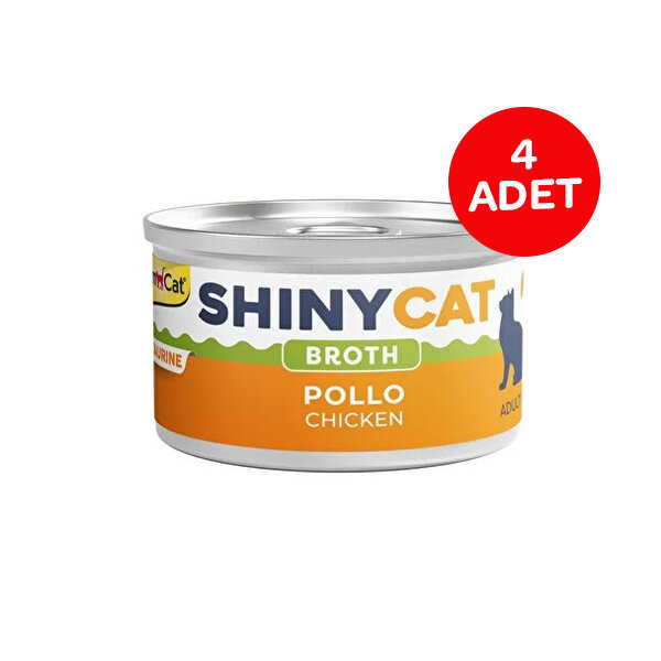 GimCat ShinyCat Broth Tavuk Soslu Kedi Yaş Maması 70 g (4'lü Paket) - 1