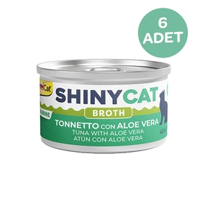 Gimcat Konserve Kedi Maması Shinycat Broth (Sos içinde) Aloe Veralı Ton Balığı 70 Gr x 6 Adet