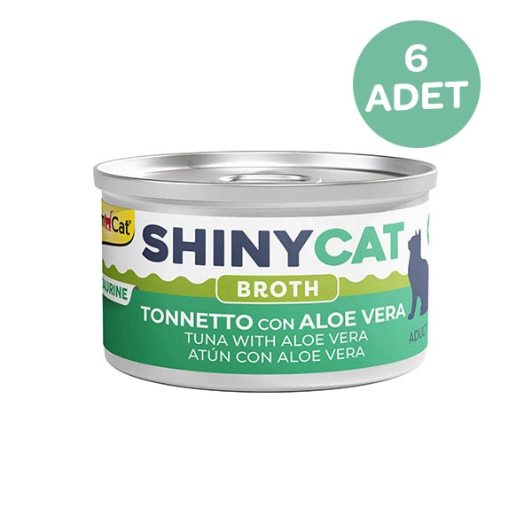 Gimcat Konserve Kedi Maması Shinycat Broth (Sos içinde) Aloe Veralı Ton Balığı 70 Gr x 6 Adet - 1
