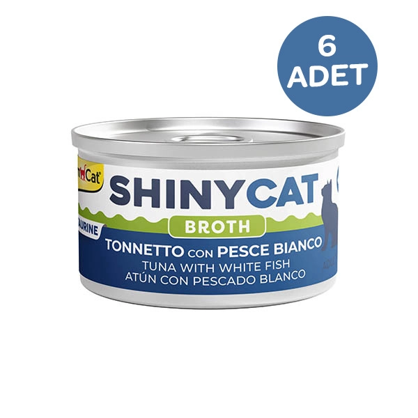 Gimcat Konserve Kedi Maması Shinycat Broth (Sos içinde) Beyaz Balıklı Ton Balığı 70 Gr x 6 Adet - 1