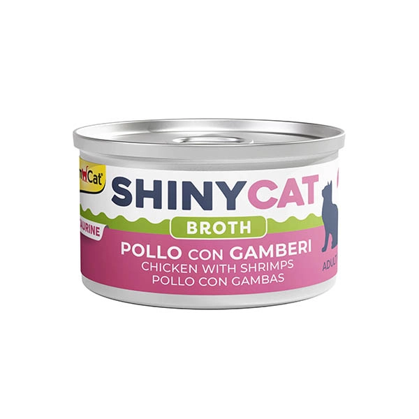 Gimcat Konserve Kedi Maması Shinycat Broth (Sos içinde) Karidesli Tavuk 70 gr - 1