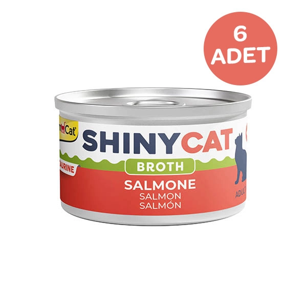 Gimcat Konserve Kedi Maması Shinycat Broth (Sos içinde) Somon Balığı 70 Gr x 6 Adet - 1
