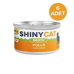 Gimcat Konserve Kedi Maması Shinycat Broth (Sos içinde) Tavuk 70 Gr x 6 Adet