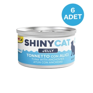 Gimcat Konserve Kedi Maması Shinycat Jelly (Jöle içinde) Ançüezli Ton Balığı 70 Gr x 6 Adet