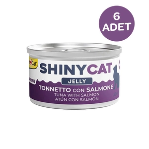 Gimcat Konserve Kedi Maması Shinycat Jelly (Jöle içinde) Somon Balıklı Ton Balığı 70 Gr x 6 Adet