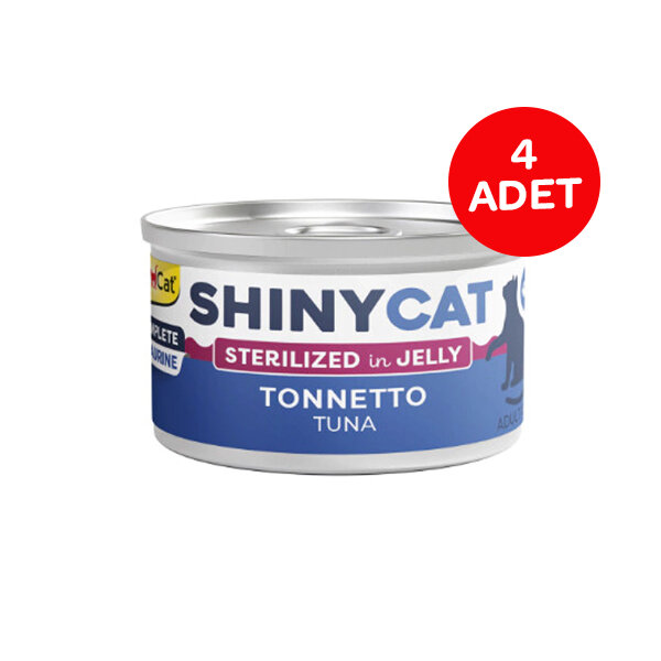 Gimcat Konserve Kedi Maması Shinycat Jelly (Jöle içinde) Ton Balığı Kısırlaştırılmış kediler için 70 gr x 4 Adet - 1