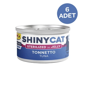 Gimcat Konserve Kedi Maması Shinycat Jelly (Jöle içinde) Ton Balığı Kısırlaştırılmış kediler için 70 Gr x 6 Adet