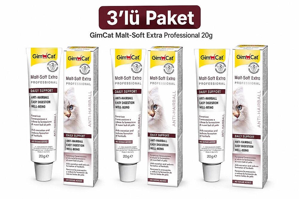 Gimcat Malt-Soft Extra Tüy Yumağı Önleyici Kedi Maltı 20 gr x 3 Adet - 1
