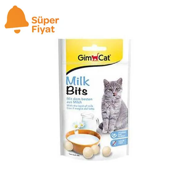 Gimcat Milk Bits Sütlü Taurinli Tahılsız Kedi Ödül Tableti 40 Gr - 1