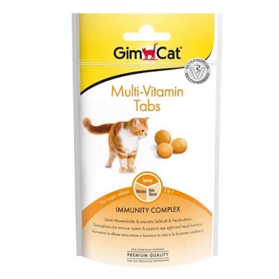 GimCat Multi-Vitamin Şekersiz Kedi Ödül Tableti 40 g - 1