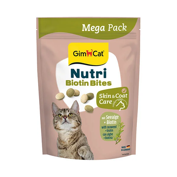 GimCat Nutri Biotin Bites Deniz Yosunlu Tüy & Deri Destekli Kedi Ödülü 425 g - 1