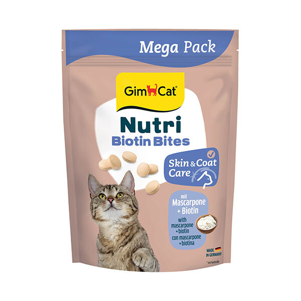 GimCat Nutri Biotin Bites Mascarpone Katkılı Deri ve Tüy Destekleyici Kedi Ödülü 425 g - 1
