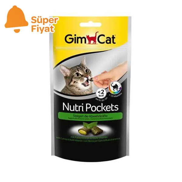 Gimcat Nutripockets Kedi Ödülü Kedi Otu ve Multivitamin 60 GR - 1