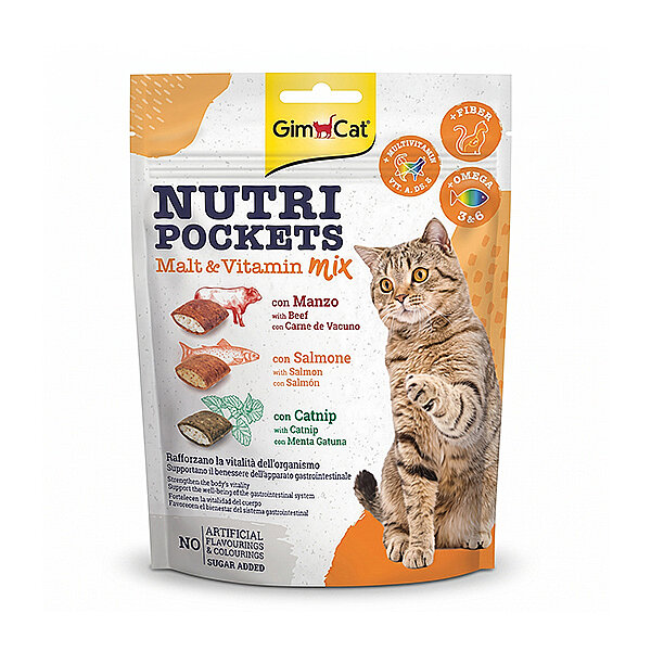 GimCat Nutripockets Malt ve Multivitamin Kedi Ödül Maması 150 g - 1