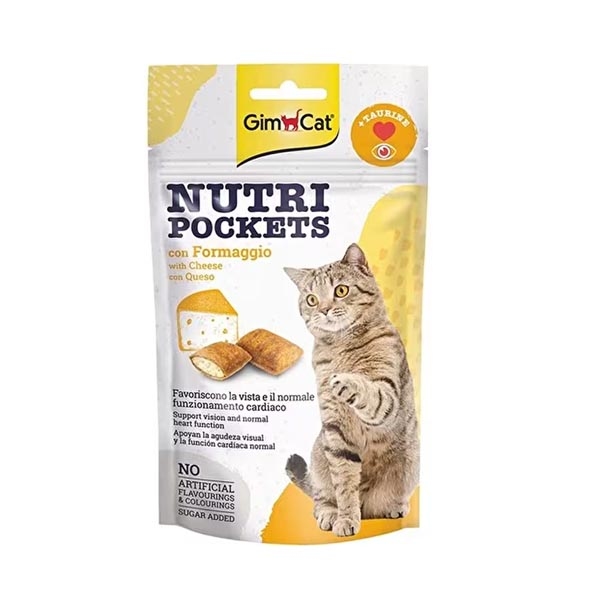 GimCat Nutripockets Peynir ve Taurin Kedi Ödül Maması 60 g - 1