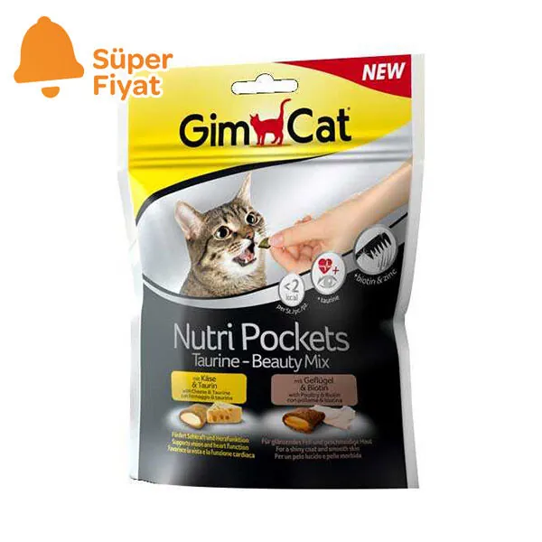 GimCat Nutripockets Kedi Ödülü Taurin&Beauty 150Gr - 1