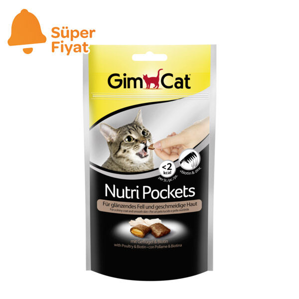 Gimcat Nutripockets Kedi Ödülü Tavuk Biotin 60 GR - 1
