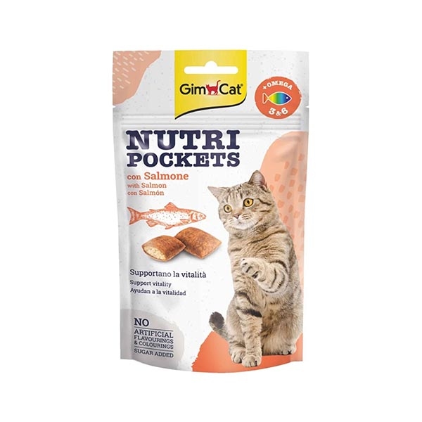 GimCat Nutripockets Omega Somonlu Kedi Ödül Maması 60 g - 1