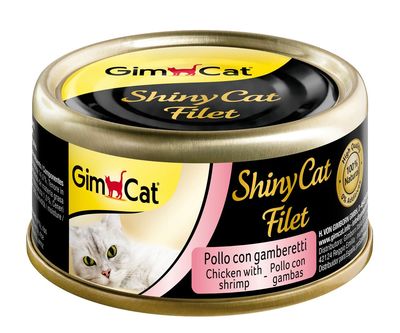 GimCat ShinyCat Kıyılmış Tavuk ve Karidesli Fileto Kedi Yaş Maması 70 g - 1