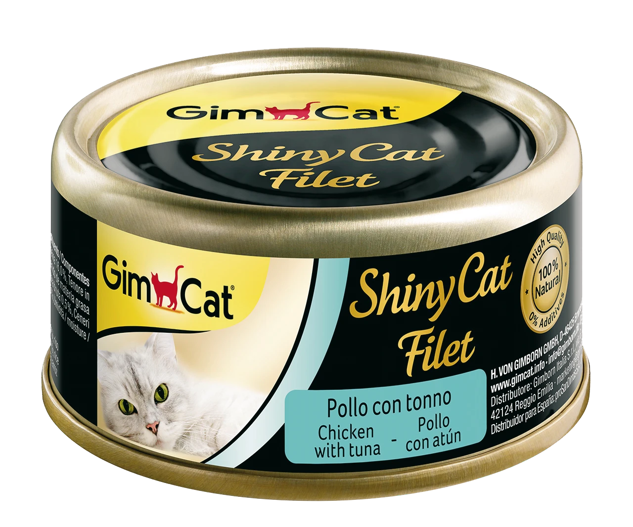 Gimcat Shinycat Kıyılmış Tavuklu ve Ton Balıklı Kedi Konservesi 70 Gr - 1