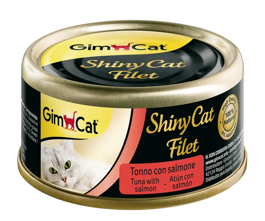 Gimcat Shinycat Kıyılmış Ton Balıklı ve Somonlu Kedi Konservesi 70 Gr - 1
