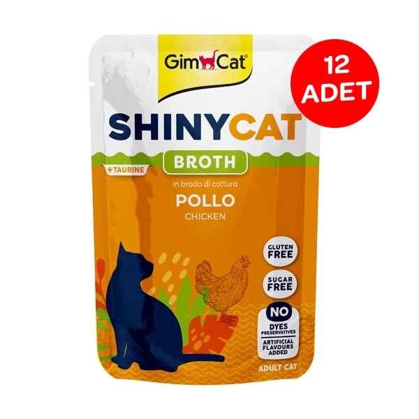 Gimcat Shinycat Pouch Tavuk70 gr X 12 Adet - 1