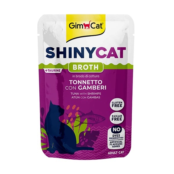 GimCat ShinyCat Pouch Ton Balığı ve Karidesli Soslu Kedi Yaş Maması 70 g - 1